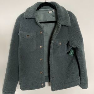 NWT Green Sherpa Shacket/ Jacket